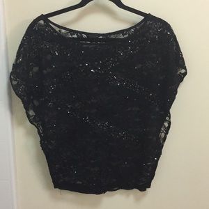 Black lace and sequin top